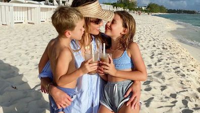 Elizabeth Chambers and her two children  