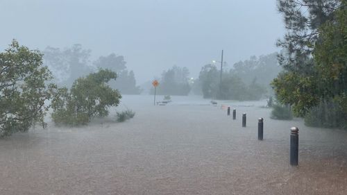 A flooded park at Nambucca Heads, south of Coffs Harbour.