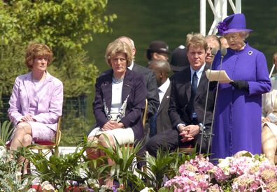 The Queen, Earl Spencer, Lady Sarah Mccorquodale and Lady Jane Fellowes Attends The Unveiling Of The Diana Princess Of Wales Memorial Fountain In London's Hyde Park.