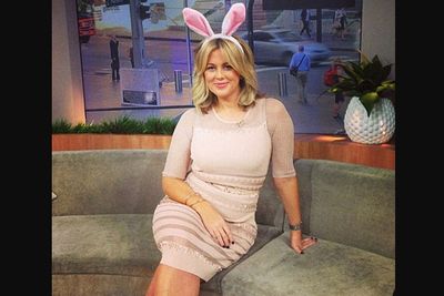 <i>Sunrise</i> co-host Sam: 'Today's dress; @montique (bunny ears courtesy of Bridget Jones).'<br/><br/>Image: Samantha Armytage/Instagram