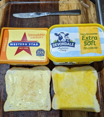 different melt colours of butter brands