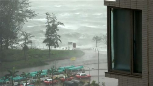 Residents in Hong Kong were warned to keep away from the harbour.