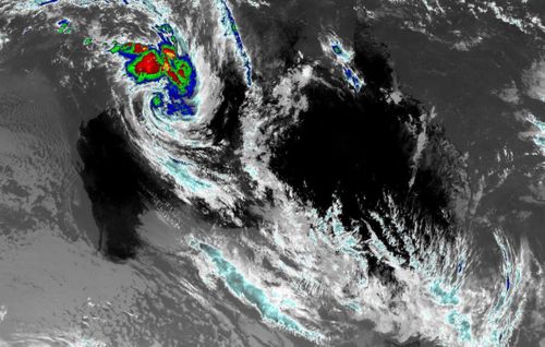 The cyclone roaring towards Broome.