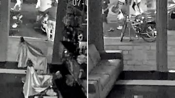 CCTV from inside a shop nearby recorded the moment a 25-year-old was knocked out cold.