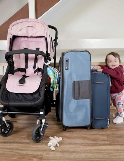 Stroller, luggage and infant baby