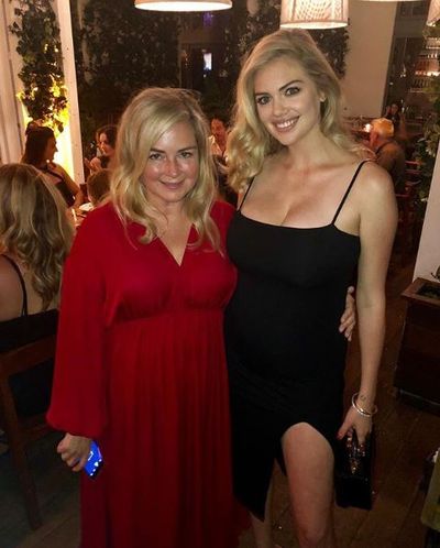 Kate Upton with Sports Illustrated editor MJ Day at the Sports Illustrated Swimsuit party in South Beach, Miami, July 14, 2018