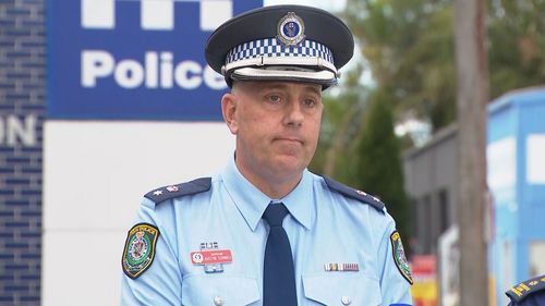 Acting Superintendent Hunter Valley Police District Justin Cornes at a press conference