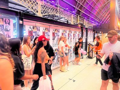 Sydney's Central Station decorated for Taylor Swift's Eras shows.