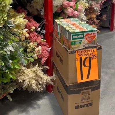 The Holman helisoaker helicopter sprinkler on sale in Bunnings