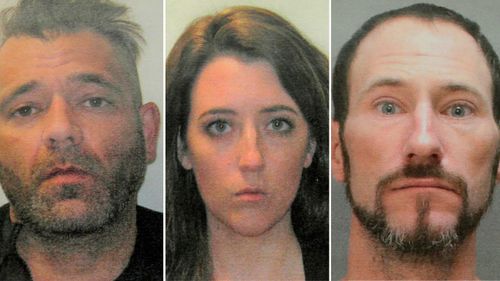 This November 2018 combination of photos provided by the Burlington County Prosecutors office shows Johnny Bobbitt, from left, Katelyn McClure and Mark D'Amico.