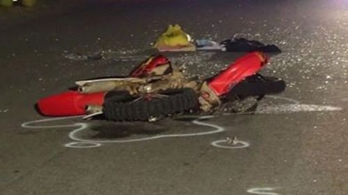 The boy's motorbike was crushed in the deadly crash. (9NEWS)