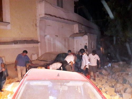 The earthquake caused major damage to streets on Ischia island.