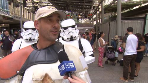 Scott Loxley in his Storm Trooper get up. (9NEWS)