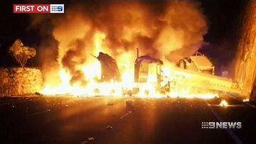 Fiery truck crash causes traffic chaos on the M1