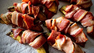 Bacon wrapped avo is delicious fun