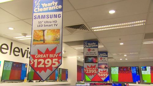 Retailers around Australia are offering huge discounts on products in their End of Financial Year Sales. Picture: 9NEWS.