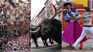 Hundreds of thousands have flocked to the streets of Pamplona to participate in the running of the bulls festival.