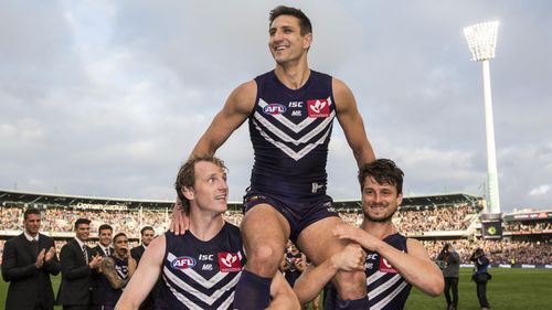 Pavlich joins the 9NEWS Perth team after a glittering 353-game career with Fremantle. (AAP)