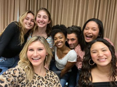 John Stamos, Big Shot, interview, Disney Plus, co-stars, Nell Verlaque, Tiana Le, Monique A. Green, Cricket Wampler, Tisha Custodio, Sophia Mitri Schloss