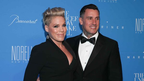 Pink and husband Carey Hart looking chic as always. Image: Getty.