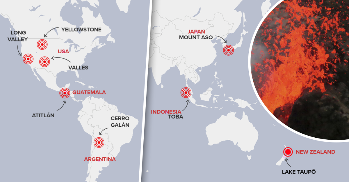 super volcano map locations