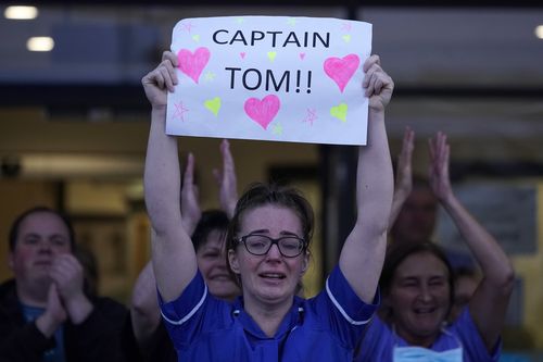 Captain Tom Moore celebrated during 'Clap for our Carers'