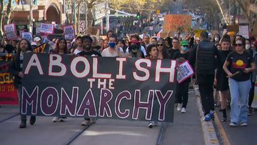 An anti-monarchy protest in Melbourne.