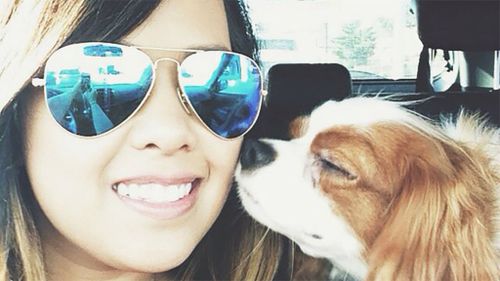 Texas hospital worker Nina Pham, 26, with her dog Bentley. (Supplied)