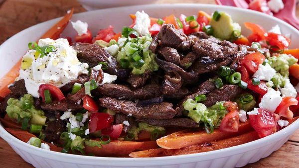 Loaded fries with rump steak