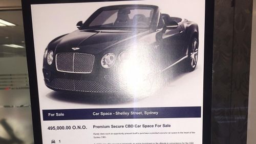 A car park spot is being offered for sale at $495,000.