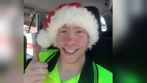 Adam Joseph, 21, who works part time at Australia Post spent Christmas delivering presents.