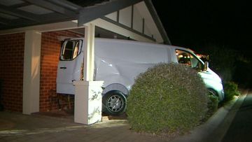 Van ploughs through fields, fences and into home