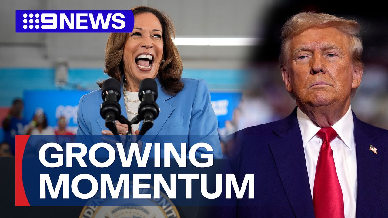 Kamala Harris growing in popularity in the polls: 9News Latest Stories  Season 2024, Short Video