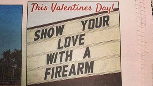 Vic gun shop owner defends Valentine's ad
