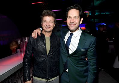 Jeremy Renner and Paul Rudd attend AT&T TV Super Saturday Night at Meridian at Island Gardens on February 01, 2020 in Miami, Florida.  