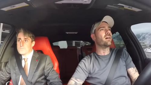 Chris Collins chauffeurs a wide-eyed Alex to his job interview. Source: YouTube