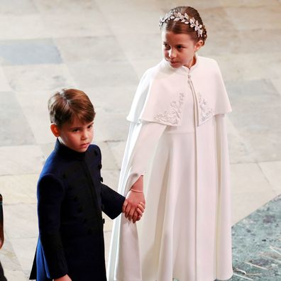 Prince George and Princess Charlotte attend Britain's King Charles and Queen Camilla's coronation ceremony at Westminster Abbey, in London, Britain May 6, 2023. REUTERS/Phil Noble/Pool