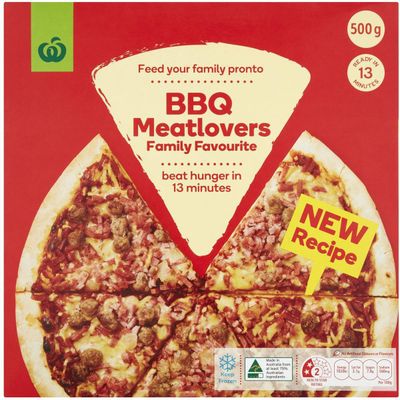 244 calories per 100g - Woolworths Frozen Pizza Bbq Meat Lovers 500g