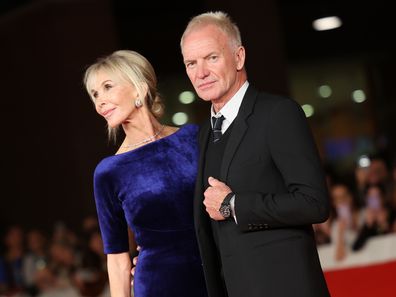 Trudie Styler and Sting attend a red carpet for the movie "Posso Entrare? An Ode To Naples" during the 18th Rome Film Festival at Auditorium Parco Della Musica on October 23, 2023 in Rome, Italy. (Photo by Vittorio Zunino Celotto/Getty Images)