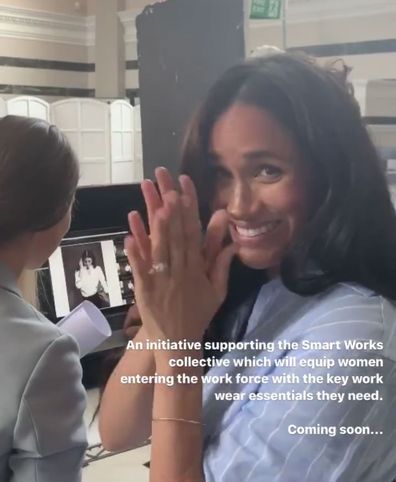 Meghan Markle appears at fashion shoot for Smart Works capsule collection