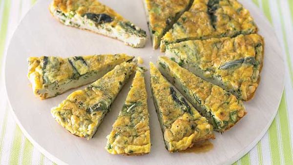 Herb and pine nut frittata