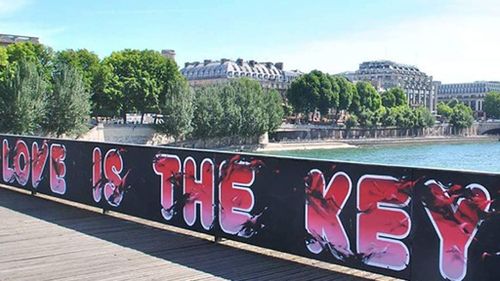 Famous Love Lock bridge in Paris replaced by street art