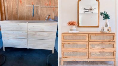 Clever furniture flip turns basic IKEA drawers into stunning rattan piece