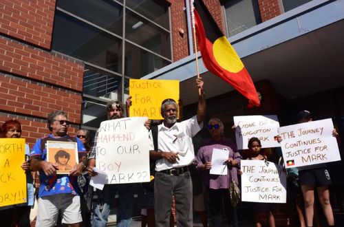 Family and friends of Mark Anthony Haines converge on Tamworth Police Station for the announcement of a $500,000 reward in relation to his cold case death. 