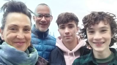Here's Honour and Steggall with their two teenage sons earlier in 2021.