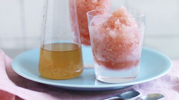 Watermelon slushie with mint and ginger syrup