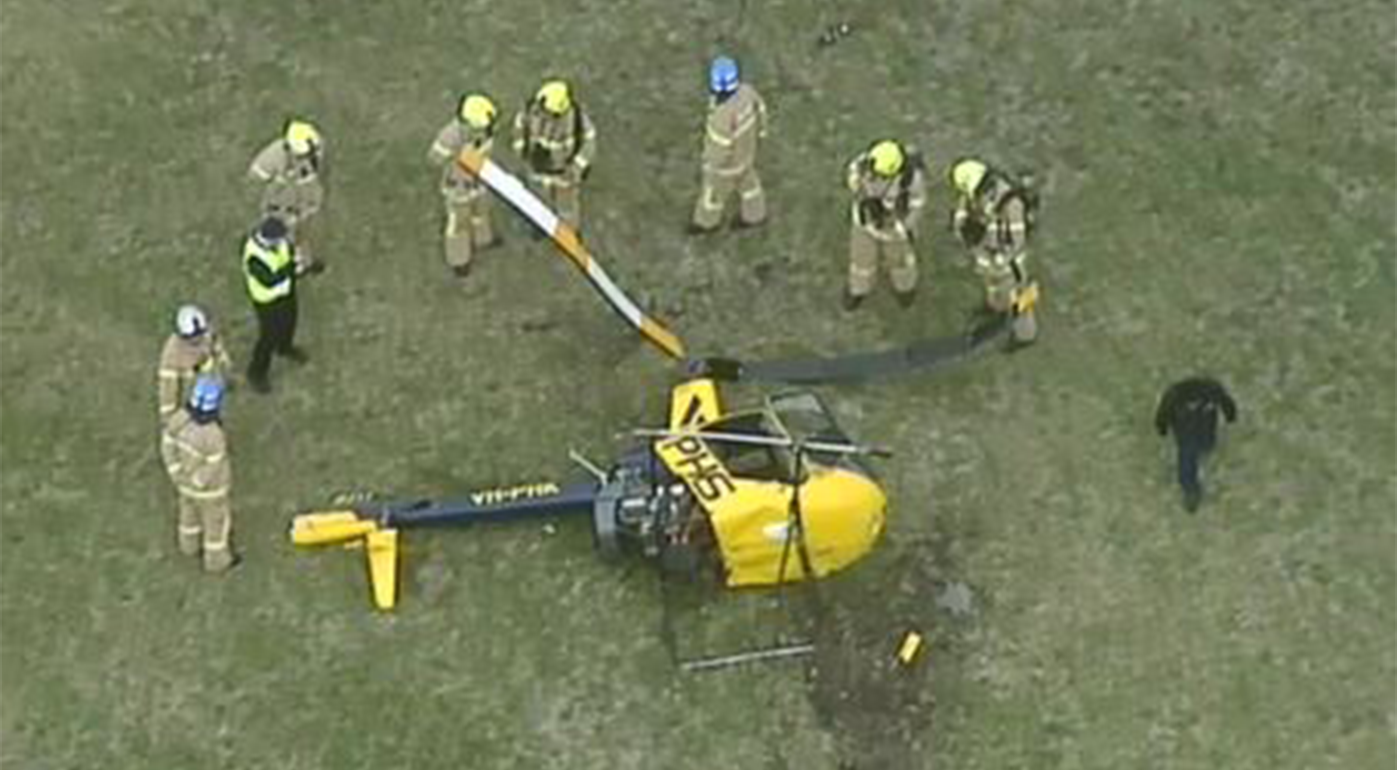 News Melbourne Helicopter crashes at Moorabbin Airport