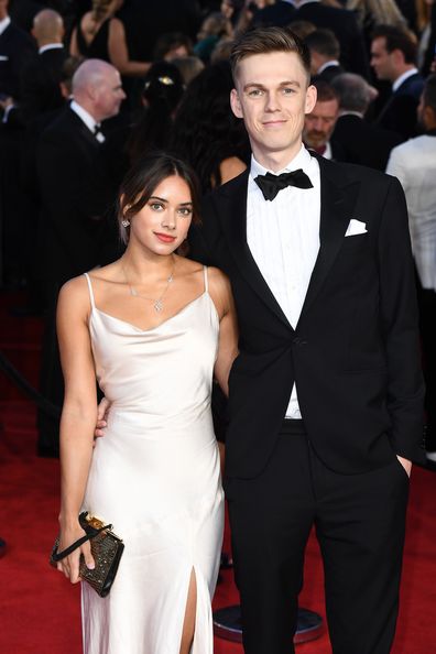 Ambar Miraaj Discoll with partner Casper Lee at the Bond movie premiere in London.