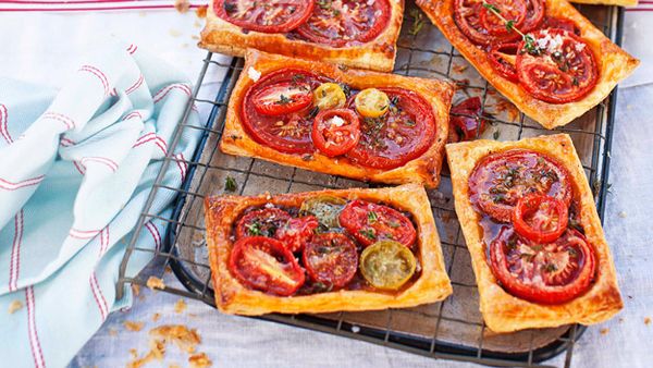 Tomato galettes with fetta and fresh thyme