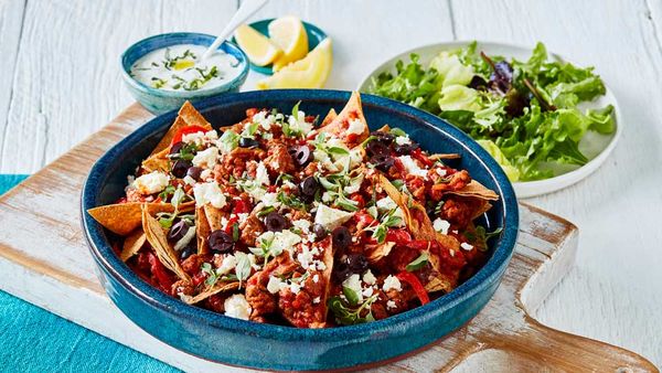 Lamb mince nachos